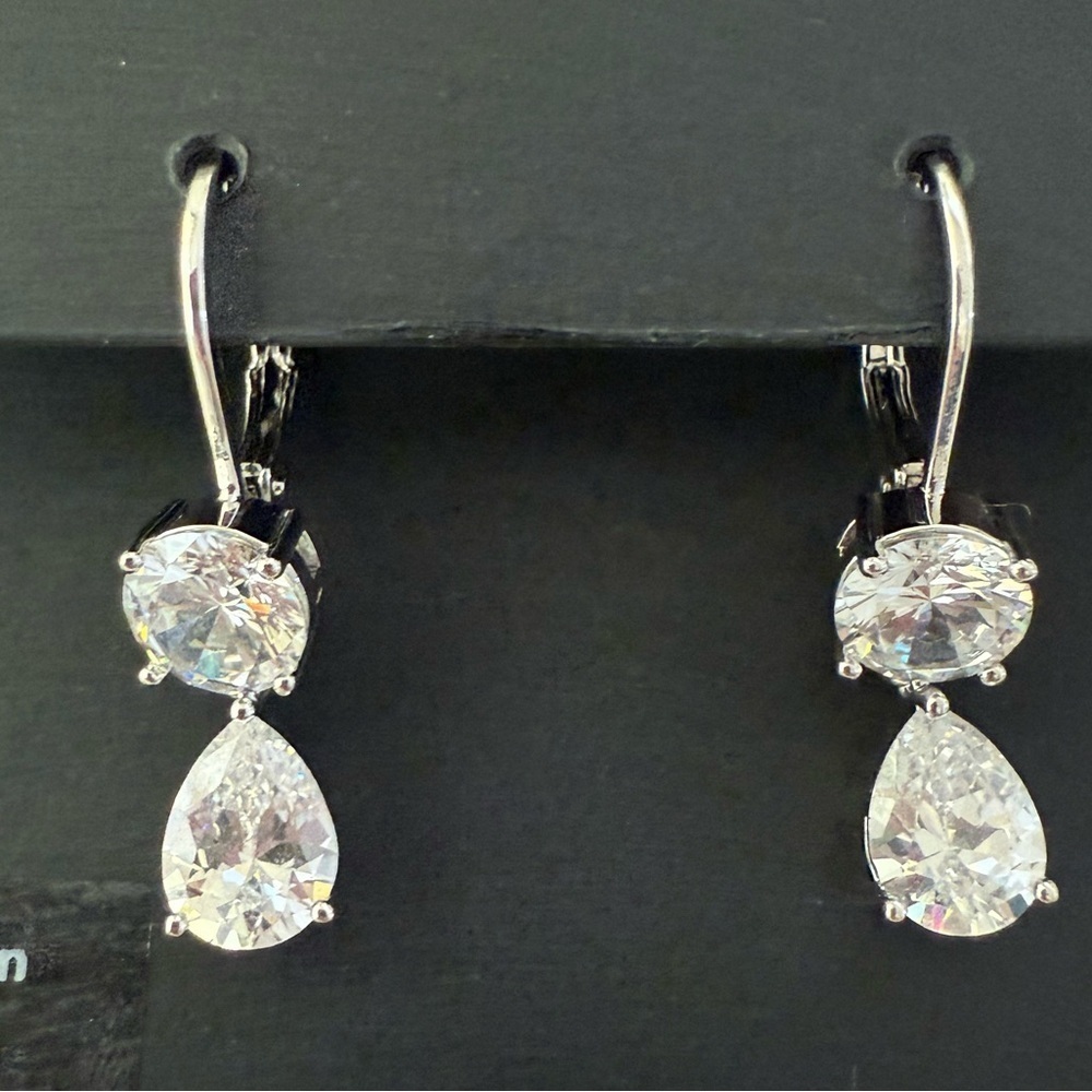 NWT! Nordstrom Demi Fine Mixed Cubic Zirconia Drop Earrings - Picture 3 of 4